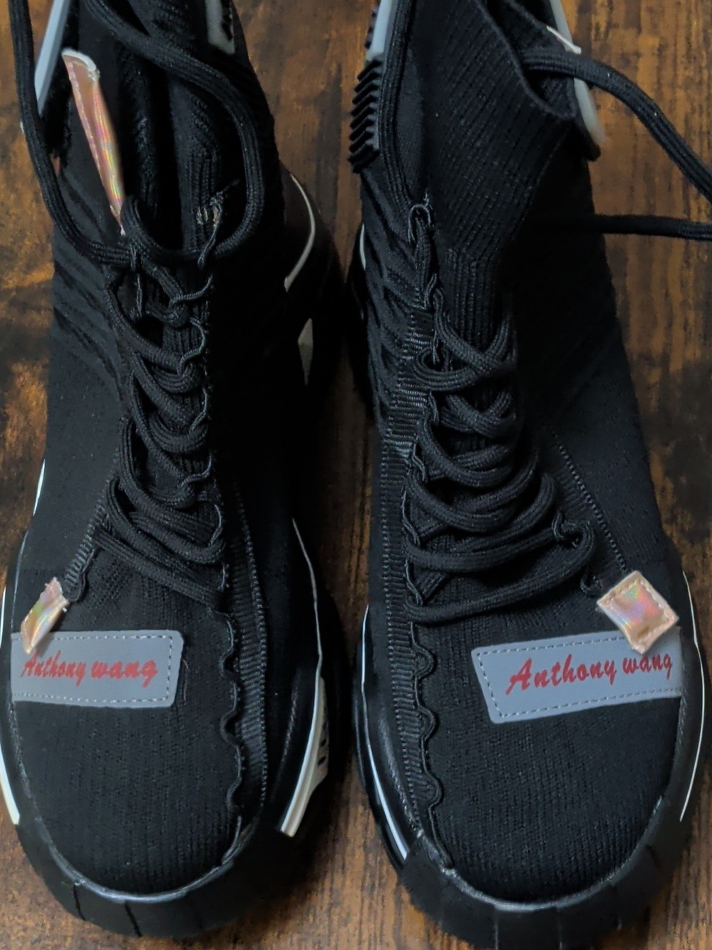 Anthony Wang Women's Black Athletic High-Top Sneakers